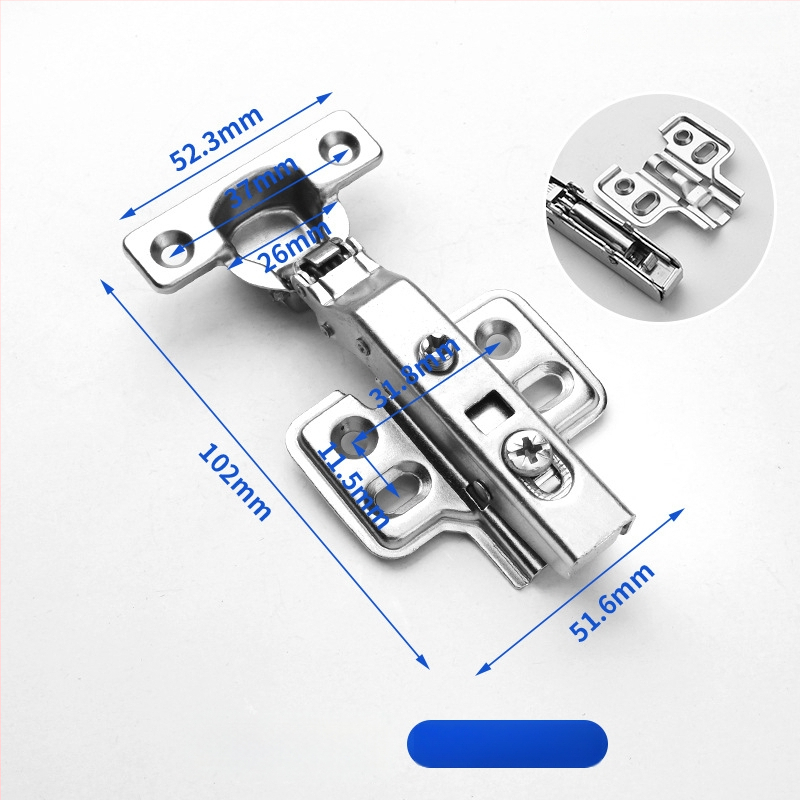 Μεντεσές πόρτας ντουλάπας με υδραυλική απόσβεση για ήσυχο άνοιγμα, νικελωμένος σώμα από χάλυβα ψυχρής έλασης, κατάλληλος για ξύλινες πόρτες/ντουλάπες
