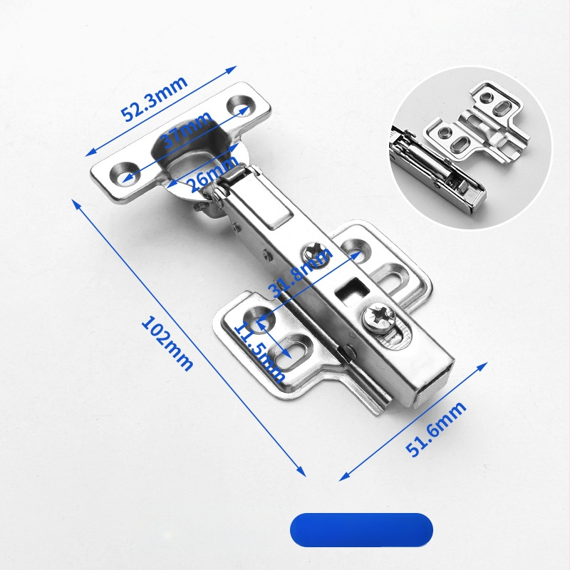 Μεντεσές πόρτας ντουλάπας με υδραυλική απόσβεση για ήσυχο άνοιγμα, νικελωμένος σώμα από χάλυβα ψυχρής έλασης, κατάλληλος για ξύλινες πόρτες/ντουλάπες