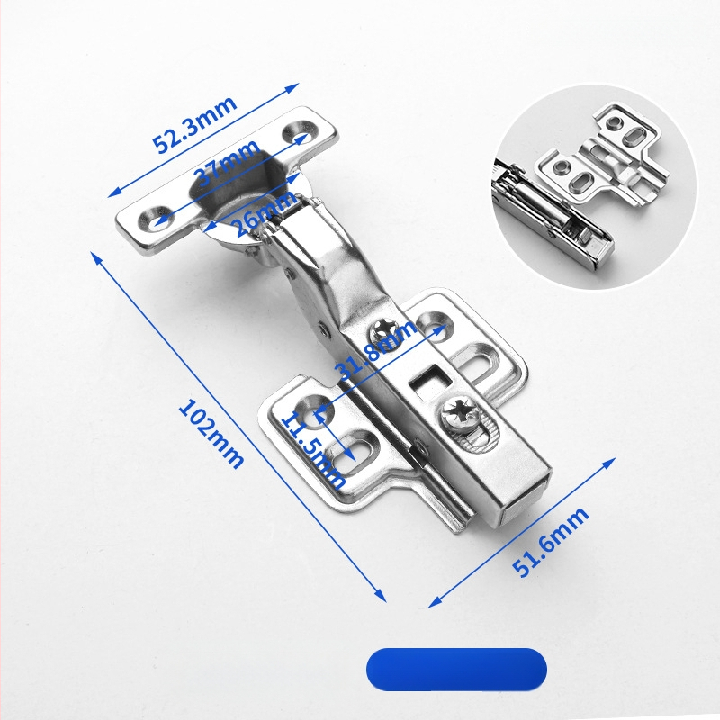 Μεντεσές πόρτας ντουλάπας με υδραυλική απόσβεση για ήσυχο άνοιγμα, νικελωμένος σώμα από χάλυβα ψυχρής έλασης, κατάλληλος για ξύλινες πόρτες/ντουλάπες