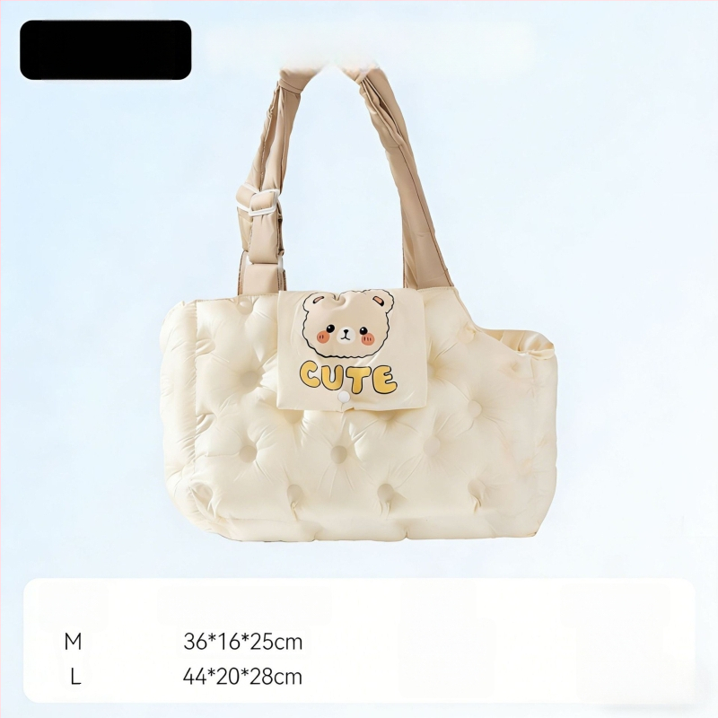 Geantă Sour Bear pentru animale de companie, pentru pisici și câini mici, cu umplutură moale din bumbac 3D, model desen animat, capacitate de până la 7,5 kg