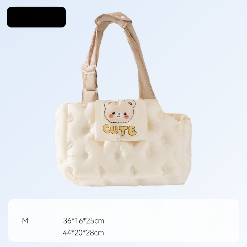 Geantă Sour Bear pentru animale de companie, pentru pisici și câini mici, cu umplutură moale din bumbac 3D, model desen animat, capacitate de până la 7,5 kg