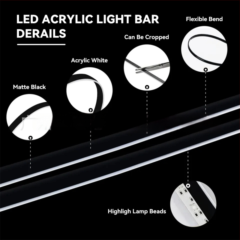 Akrilna ambijentalna LED svjetiljka za automobile s RGB 256 boja i nevidljivim LED trakom