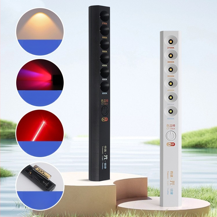 LED többfunkciós botlámpa színhőmérséklettel – hordozható színhőmérséklet-mérő eszköz (3W, 5V, 200 lm, IP40)