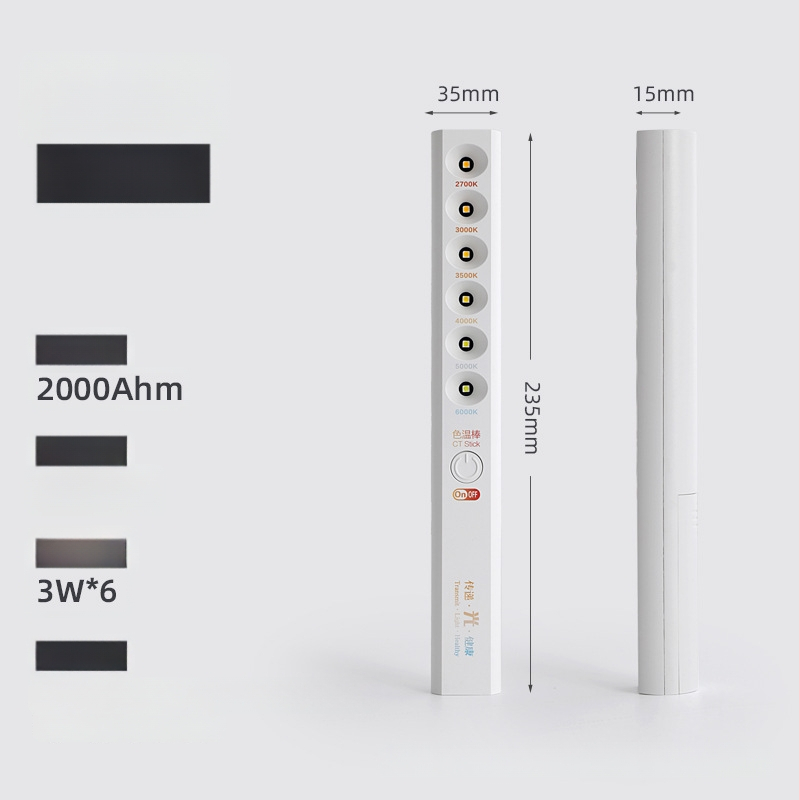 LED többfunkciós botlámpa színhőmérséklettel – hordozható színhőmérséklet-mérő eszköz (3W, 5V, 200 lm, IP40)