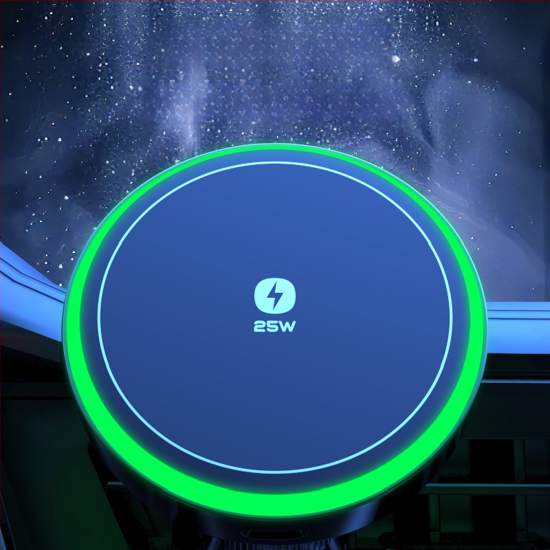 Държач за телефон за въздушен вентил с навигация, безжично зареждане, 15W, универсален за автомобил, вакуумен монтаж, минималистичен стил