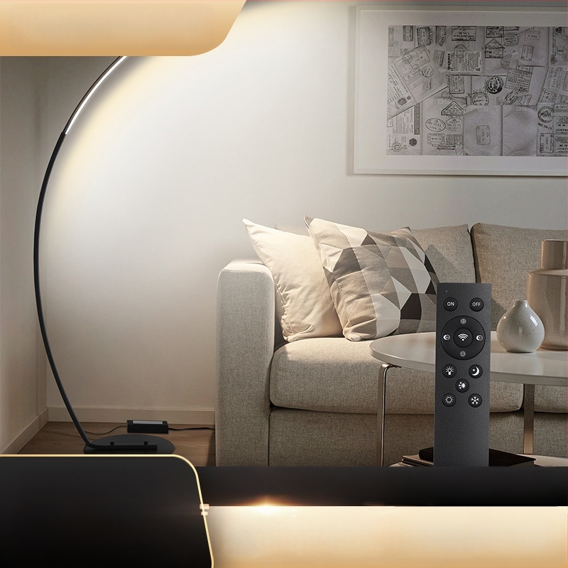 Görbült álló lámpa LED-es testtel, ABS árnyékoló, megvilágítási terület 10–15㎡, CRI ≥95 a nappaliba és hálószobába
