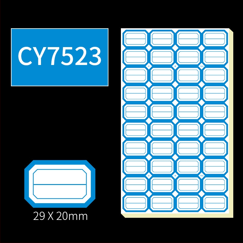 Χειρόγραφες αυτοκόλλητες ετικέτες, μοντέλο CY7520, 68 ετικέτες ανά σελίδα, αδειοδοτημένη ιδιωτική ετικέτα