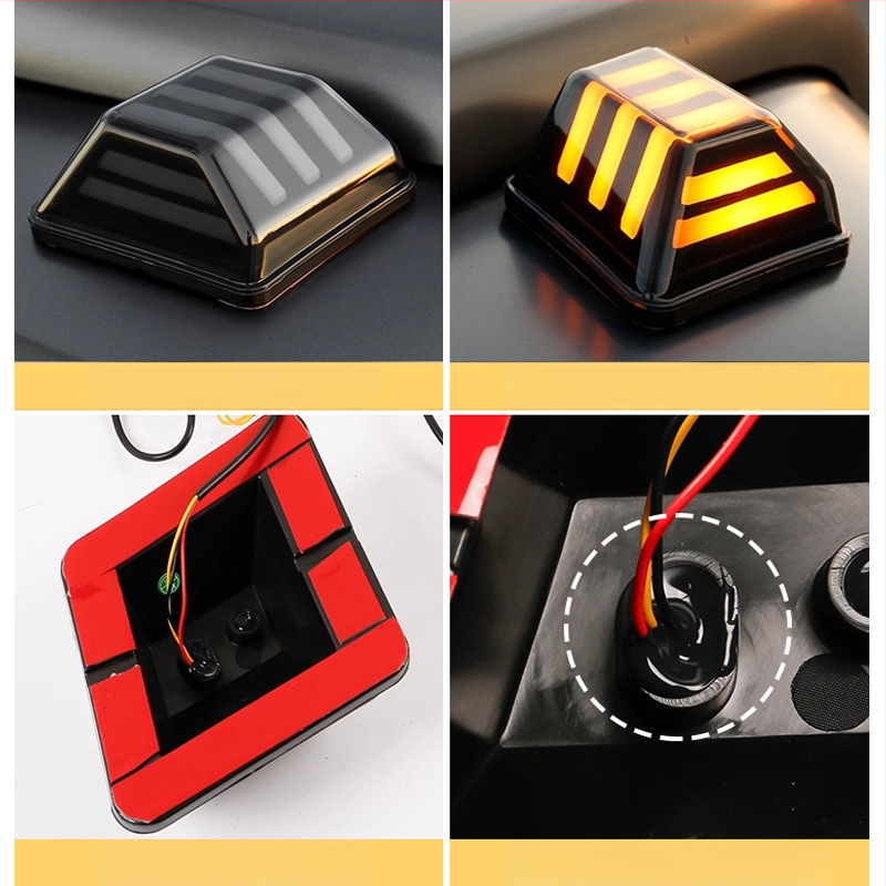 Accesoriu exterior decorativ de iluminare pentru Haval H9 – model cu grilă de iluminare, ABS; iluminare capac motor, semnal de viraj în flux, far de zi