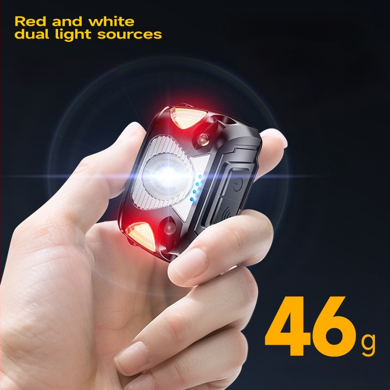 LED szenzoros fejlámpa hosszú üzemidejű akkumulátorral, USB töltéssel, 5W LED, 800 mAh akkumulátor, ideális horgászathoz, kirándulásokhoz és szabadban kerékpározáshoz