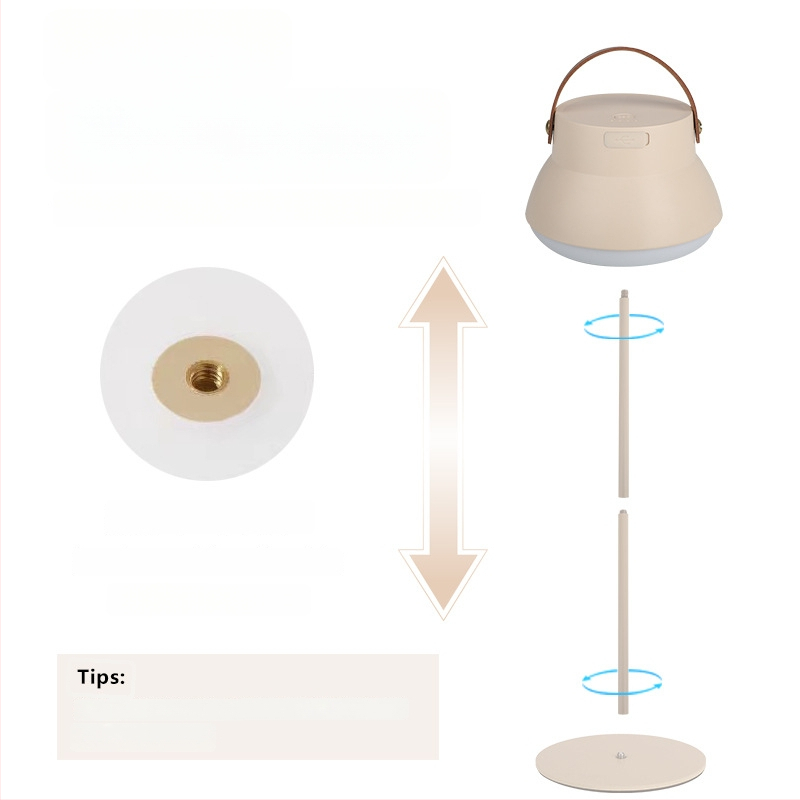 Φωτιστικό LED για κατασκήνωση με κρεμάμενο βραχίονα για σκηνή, επαναφορτιζόμενο, 3.7V, 10W, διακόπτης πατήματος