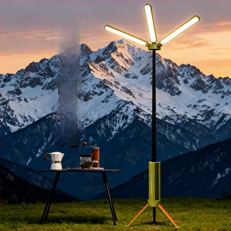 Τριποδάς τηλεσκοπικός φακός κατασκήνωσης με εξαιρετικά μεγάλη διάρκεια μπαταρίας, φορητό αναδιπλούμενο φανάρι σκηνής, λαμπτήρας πυρακτώσεως, επαναφορτιζόμενος, χωρητικότητα μπαταρίας 15600, μοντέλο YTH913929562711