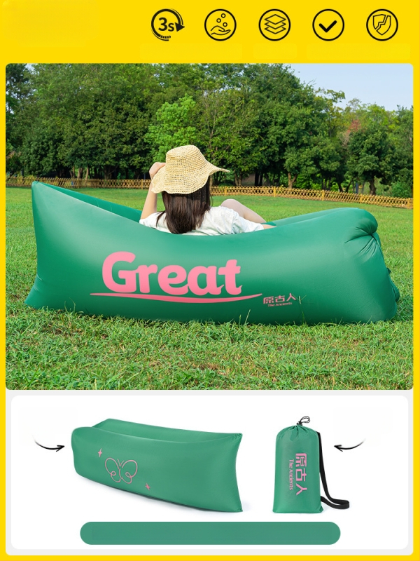 Φουσκωτός εξωτερικός καναπές με δυνατότητα ανάκλισης και ύπνου, χωρητικότητα 1-2 ατόμων, Oxford ύφασμα, χειροκίνητη αντλία — Primitive ancients