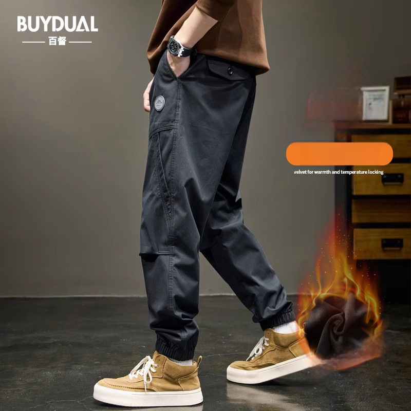 Muške jogger hlače s patchworkom u japanskom retro stilu, širokog kroja, cargo stil, proljetna kolekcija