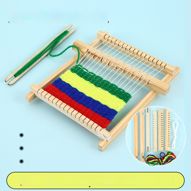 Χειροκίνητη ξύλινη μηχανή πλέξιμο για παιδιά – Εκπαιδευτικό παιχνίδι νοητικής ανάπτυξης (μη ηλεκτρική, DIY, 7–14 ετών)