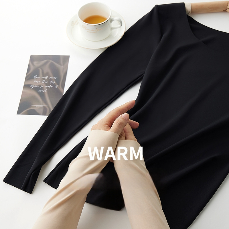 Top de bază pentru femei - nylon cald, guler rotund, mâneci lungi, grosime extra 301–350 g/m², 70–80% nylon