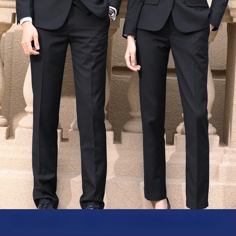 Unisex επιχειρηματικό κοστούμι με στάντ λαιμό, στενή γραμμή, ύφασμα από μίγμα βαμβακιού