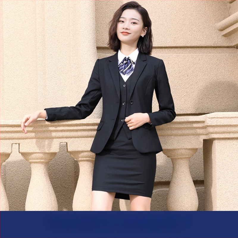 Unisex επιχειρηματικό κοστούμι με στάντ λαιμό, στενή γραμμή, ύφασμα από μίγμα βαμβακιού