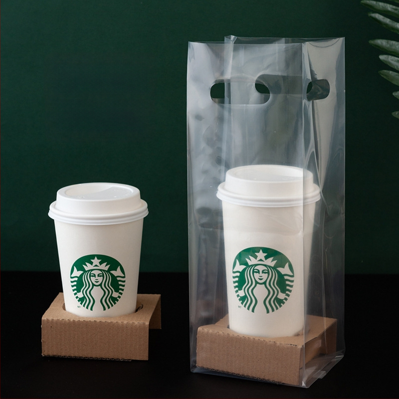 Geantă pentru pahare de băuturi, cu dublu strat, potrivită pentru 1–4 pahare, cu opțiuni de tavă: hârtie sau albă