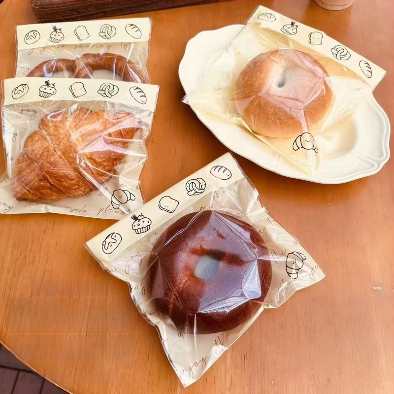 Pungi de ambalare pentru pâine, transparente, autoadezive, pentru produse de patiserie, 50/100/200/500/1000 bucăți