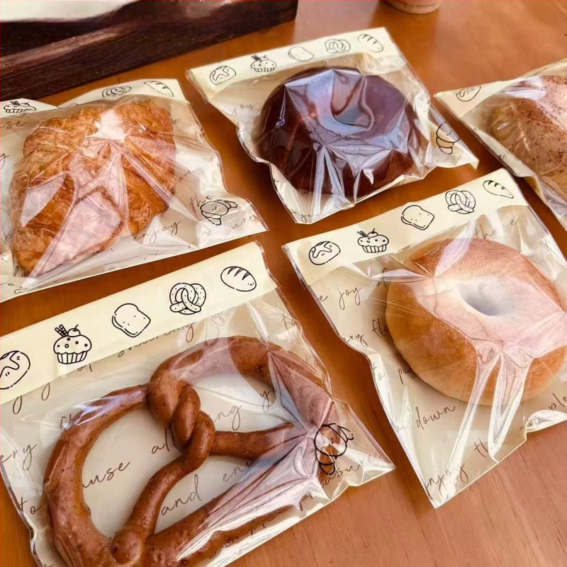 Pungi de ambalare pentru pâine, transparente, autoadezive, pentru produse de patiserie, 50/100/200/500/1000 bucăți