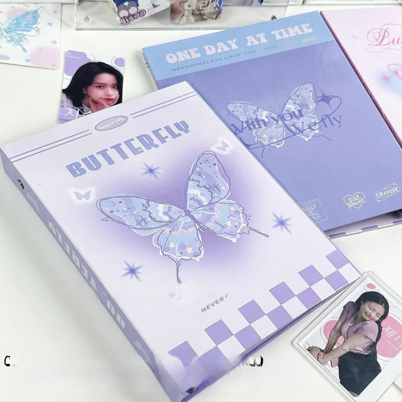 Αλμπουμ καρτών με τετραπλό πλέγμα, ρετρό στυλ, σκληρό περίβλημα, εξώφυλλο από χαρτί κατασκευής, για αποθήκευση φωτογραφιών ειδώλων