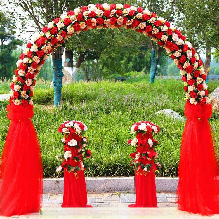 Vas esküvői boltív virágtartóval – teljes esküvői dekorációs készlet