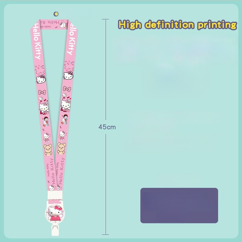 Fangpu ABS картодържател със сгъваем шнур, Санрио дизайн, за автобус и метро, пропуск за достъп, студентска карта и карта за хранене