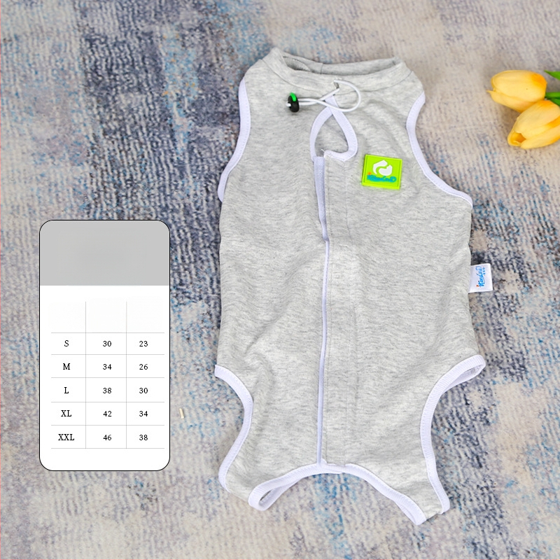 Ρούχο γάτας μετά τη στείρωση – αναπνεύσιμο βαμβακερό ρούχο για κατοικίδια με τρία σημεία στερέωσης: ελαστικό πουλόβερ, ιμάντας στην πλάτη, Velcro στην ουρά; προστατεύει από λοίμωξη, γλείψιμο και ροή γάλακτος; εφαρμοστό, αντι-τρίχες