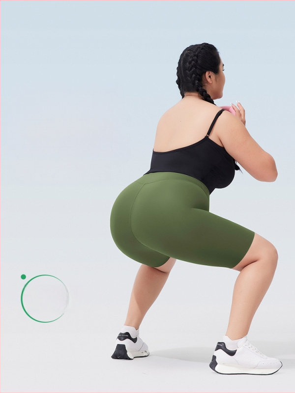 Ženske capri hlače za jogu s visokim strukom, plus veličina, lagane, poliester-elastan za fitness i trčanje