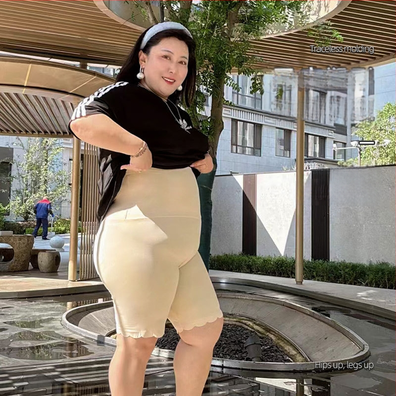 Plus-size sigurnosne šorceve s visokim strukom i kontrolom trbuha, podstava od viskoze