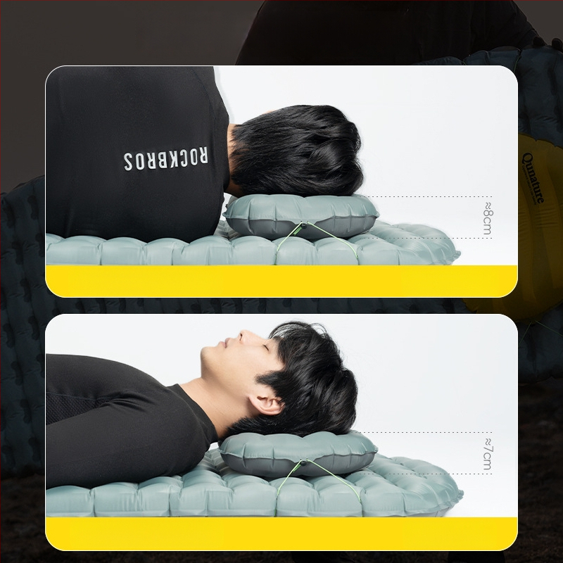 RockBros φουσκωτό μαξιλαράκι λαιμού για εξωτερικούς χώρους – φορητό ταξιδιωτικό μαξιλάρι, ελαφρύ κάμπινγκ μαξιλάρι, 20d νάιλον + επίστρωση TPU, διατίθεται εξατομίκευση