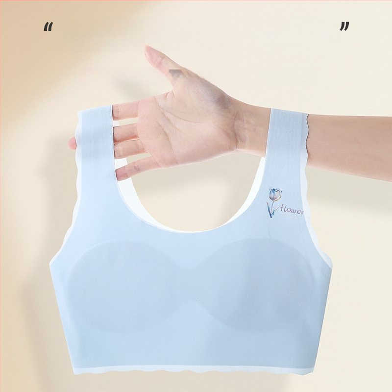 Faza 1 trening grudnjaka za djevojčice rane adolescencije, vest-stil, puni košarica, Ice Silk tkanina, podstava od najlona, 9–12 godina