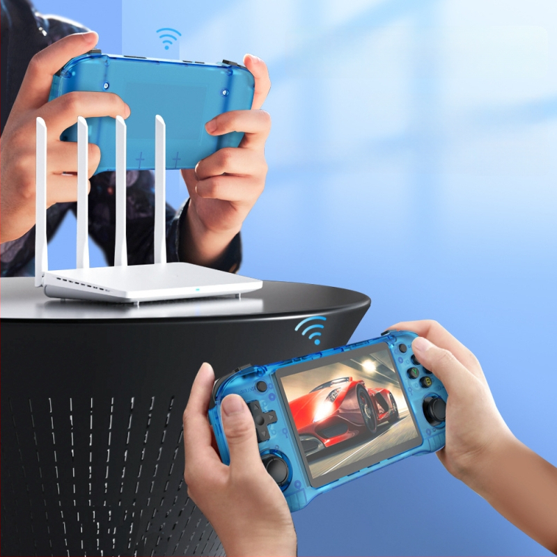 Kézi hordozható játékkonzol 4,2 hüvelykes kijelzővel, 64–128 GB tárhely, 32 bites operációs rendszer, vezeték nélküli kapcsolat, nosztalgikus dizájn