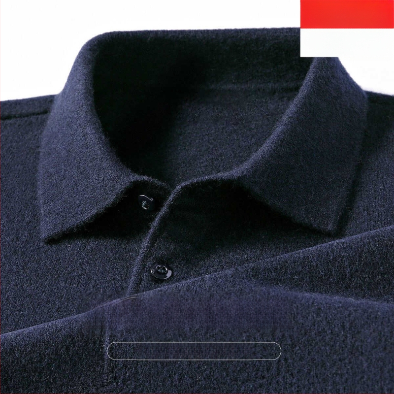 Ανδρικό πουλόβερ από κασμίρι με γιακά λαπέλ, φαρδιά γραμμή, μακριά μανίκια, μονόχρωμο, 95%+ κασμίρι