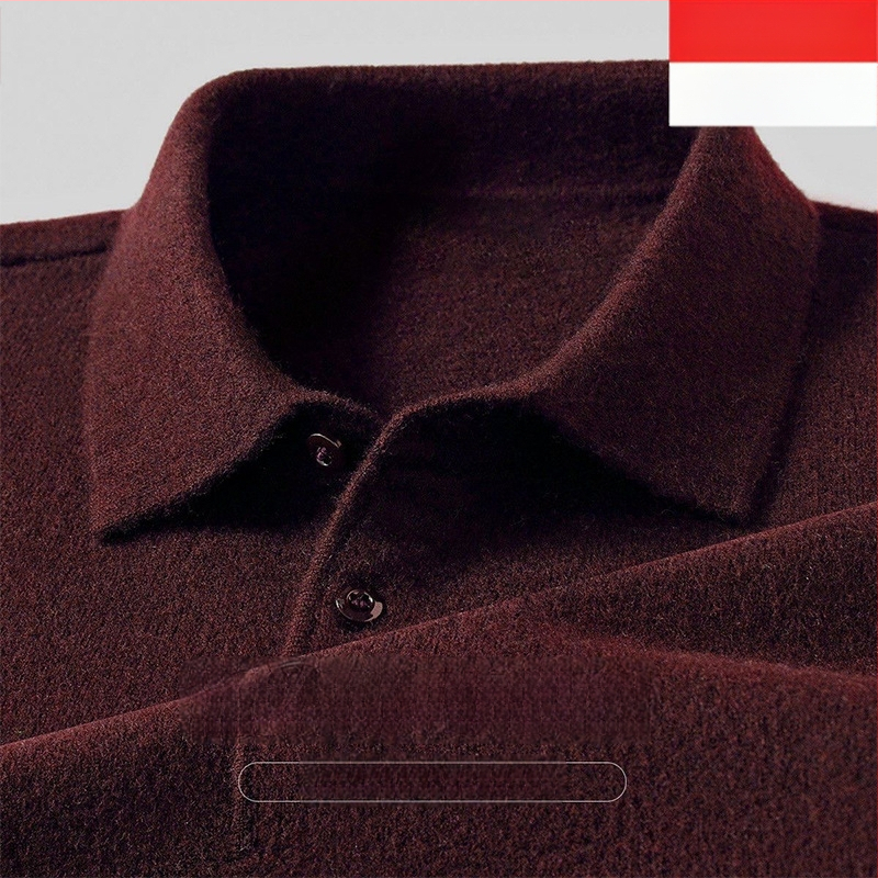 Ανδρικό πουλόβερ από κασμίρι με γιακά λαπέλ, φαρδιά γραμμή, μακριά μανίκια, μονόχρωμο, 95%+ κασμίρι