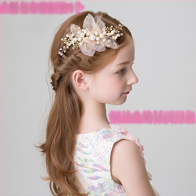 Κορδέλα κεφαλιού για παιδικό Guzheng – χειροποίητο αξεσουάρ από κράμα με κρύσταλλα κιτρίνης, κορεατικό στυλ, σειρά Princess