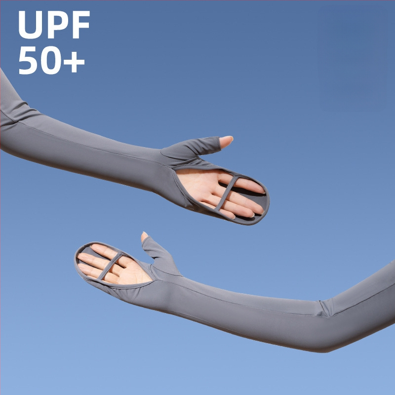 Дамски UV ръкави за защита от слънцето, нейлон, охлаждащ плат, минималистичен спортен стил, пролет 2025