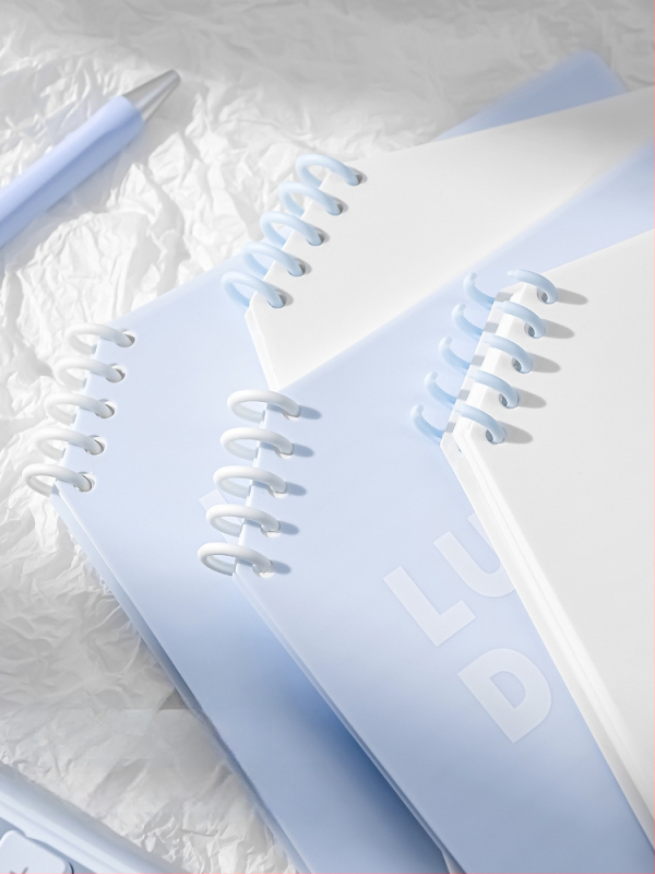 Caiet PP cu colțuri tăiate, foi detașabile, 120 pagini, hârtie 40 g