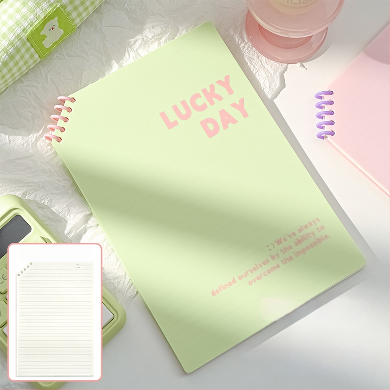 Caiet PP cu colțuri tăiate, foi detașabile, 120 pagini, hârtie 40 g