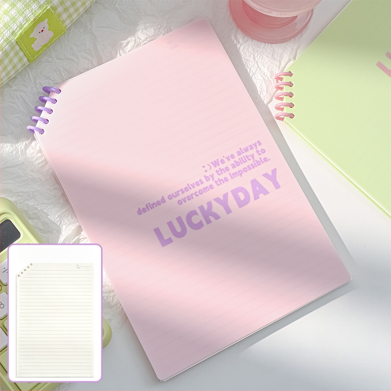 Caiet PP cu colțuri tăiate, foi detașabile, 120 pagini, hârtie 40 g