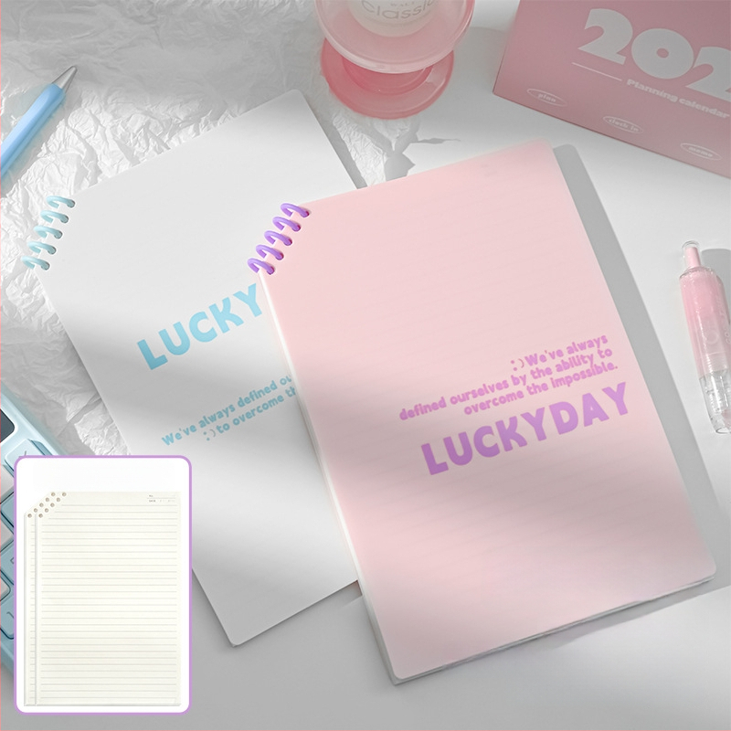 Caiet PP cu colțuri tăiate, foi detașabile, 120 pagini, hârtie 40 g