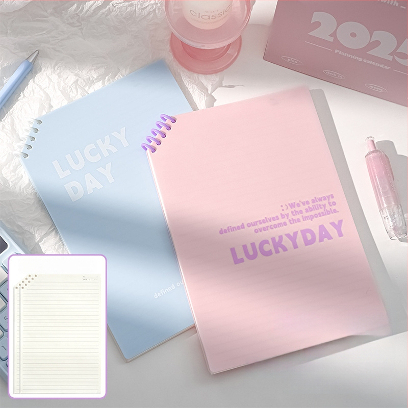 Caiet PP cu colțuri tăiate, foi detașabile, 120 pagini, hârtie 40 g