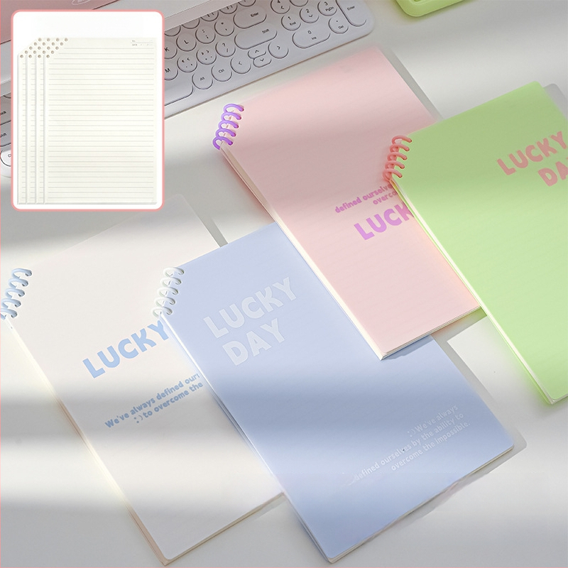 Caiet PP cu colțuri tăiate, foi detașabile, 120 pagini, hârtie 40 g