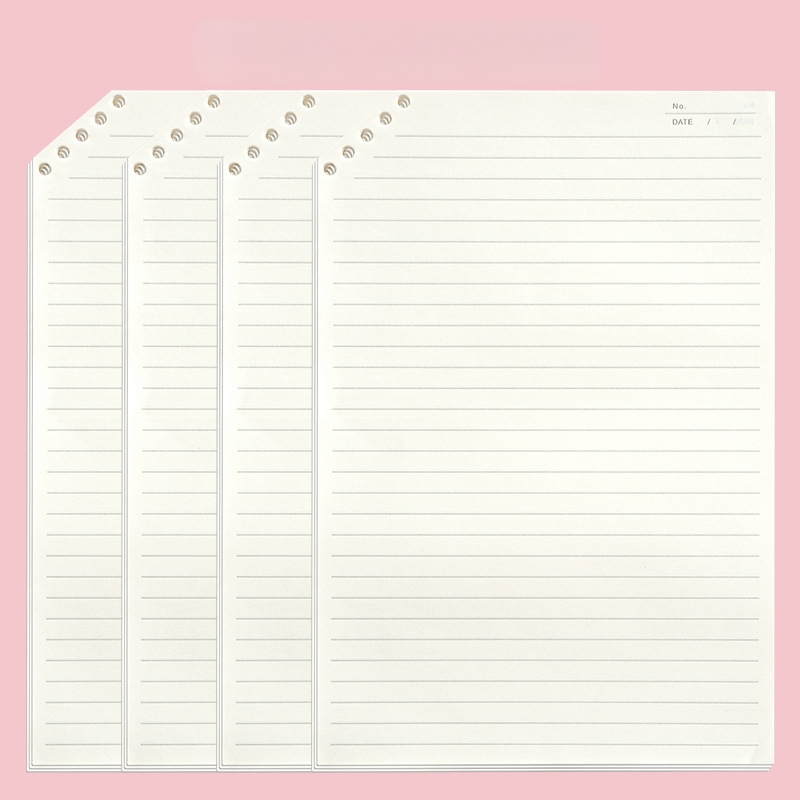 Caiet PP cu colțuri tăiate, foi detașabile, 120 pagini, hârtie 40 g