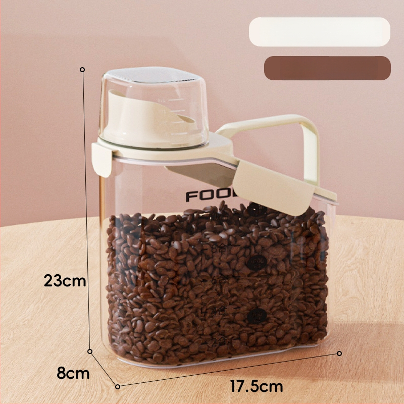 Δοχείο Αποθήκευσης Τροφίμων Κατοικίδιων — σφραγισμένο, αδιάβροχο, πλαστικό, 1600 ml, για γάτες και σκύλους