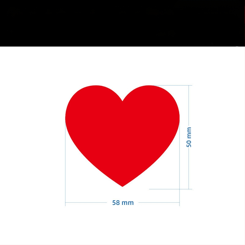 Цветен ръкописен етикет с голямо сърце – карикатурен самозалепващ етикет за имена, Wright Riley, материал: покрита хартия със лепило, персонализируем, подходящ за подарък