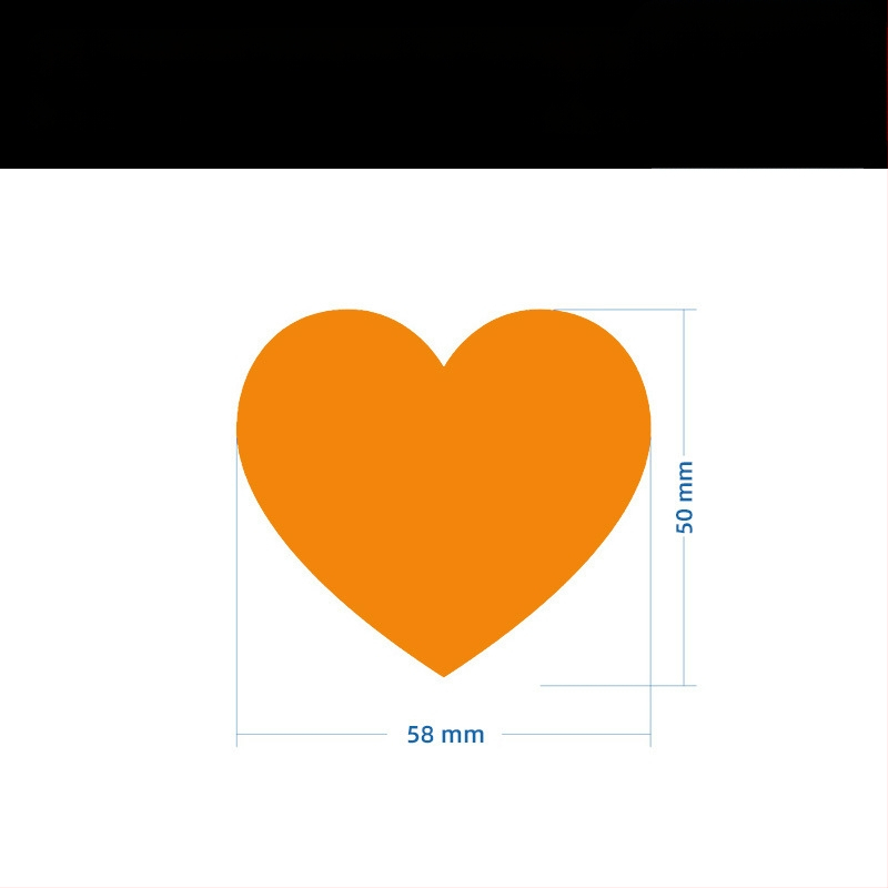 Цветен ръкописен етикет с голямо сърце – карикатурен самозалепващ етикет за имена, Wright Riley, материал: покрита хартия със лепило, персонализируем, подходящ за подарък