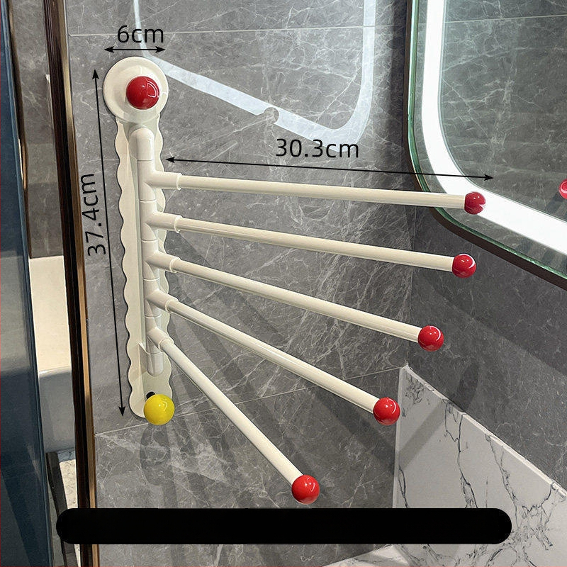 Suport de prosoape cu ventuză, rotativ, pentru baie – corp din fier, montaj fără găuri, fără urme