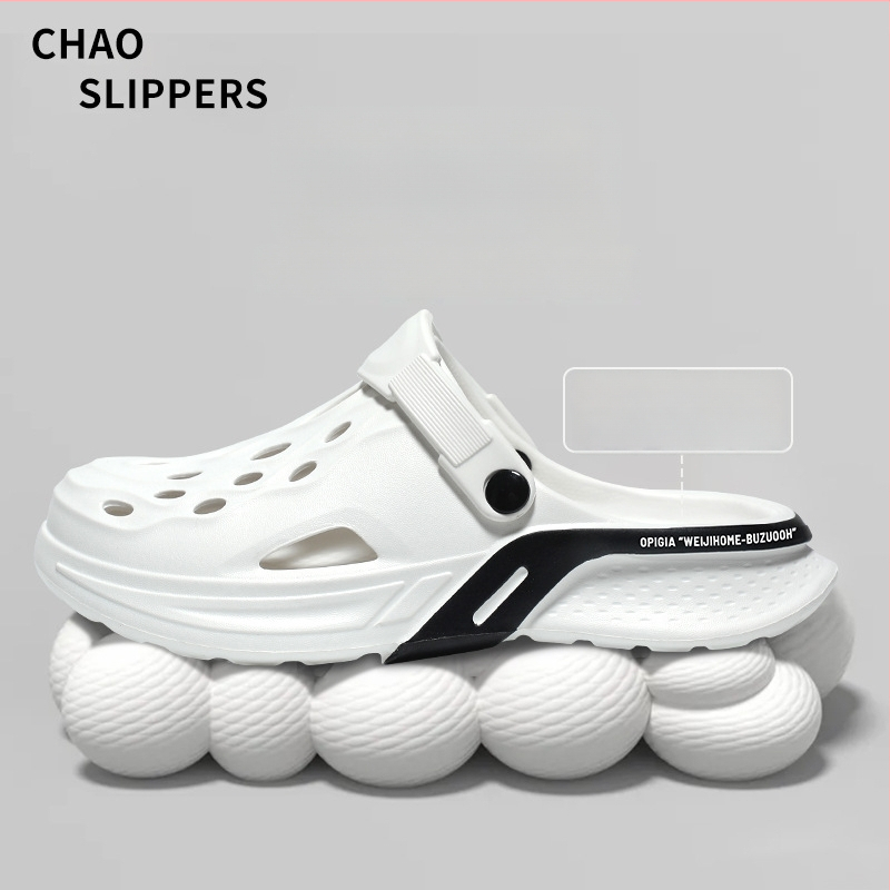 Мъжки EVA сандали, корейски стил за открито ползване, EVA горна част, EVA подметка и EVA стелка, плосък ток