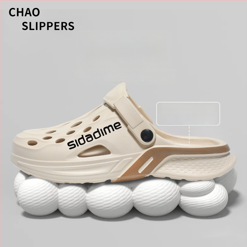 Мъжки EVA сандали, корейски стил за открито ползване, EVA горна част, EVA подметка и EVA стелка, плосък ток